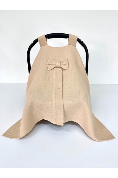 Puro Cotone 100% Cotton 4 Layer Muslin Stroller Cover Beige