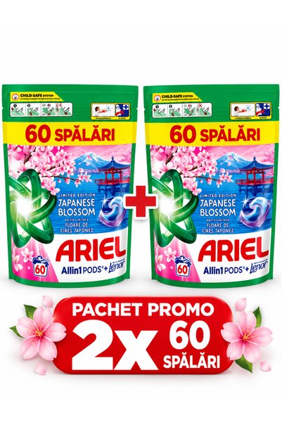 Ariel Pachet Promo 2x Detergent Capsule All in 1 PODS + Lenor Japanese Blosso...