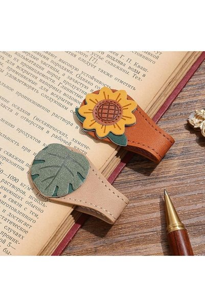 Tazweeq 2PCS Vintage Magnetic Leather Bookmark,Leather Bookmarks for Women,Ma...