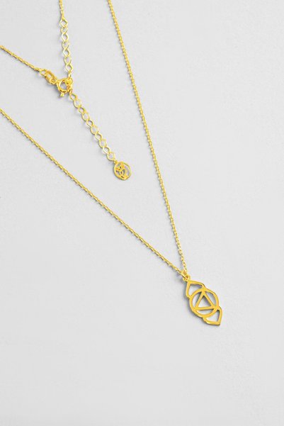 So CHIC... Göz Çakra 18 Ayar Sarı Altın Kaplama 46 Cm Gümüş Kolye