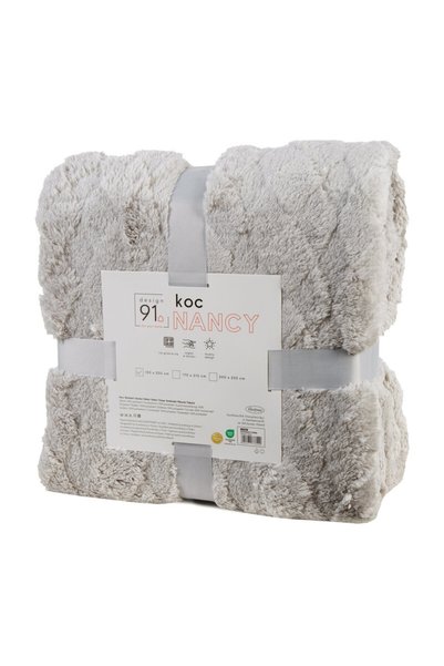 Design 91 Fotoliu arunca patura 70x160 Nancy argint cu efect 3D D91