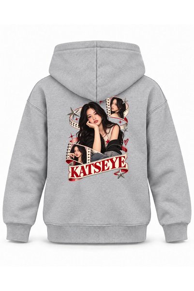 SVART WEAR Katseye Double Spiral Graphic Printed Children's Hooded Sweatshirt