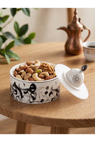 KOZE Luxury Bone China Porcelain Nut & Condiment Container Serving Bowl with ...