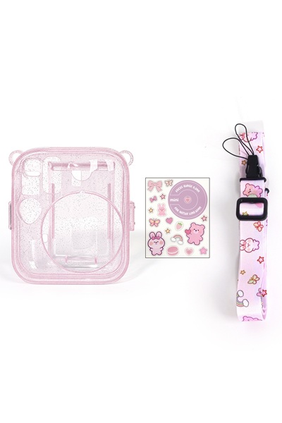 Fujifilm Instax Mini 13 Makine Uyumlu Pembe Simli Pleksi Kılıf