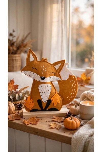 ALDİ Vulpiță Decorativă Boho de Toamnă - Fetru cu Suport Lemn - Decor Cameră ...