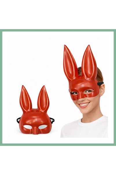 BŞK VİRGO Long-Eared Red Luxury Rabbit Mask Bsk2026