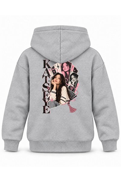 SVART WEAR Katseye Open Fan Graphic Printed Children's Hooded Sweatshirt