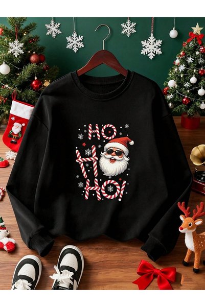 KOZZ STYLE Unisex Women's and Men's 3 Thread Organic Cotton Oversize Christma...