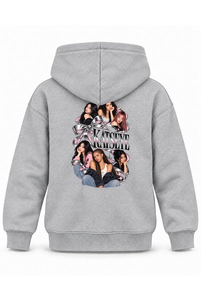 SVART WEAR Katseye Chrome Bow Portrait Printed Children's Hooded Sweatshirt