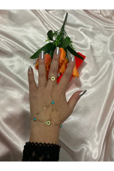 SO&SO Güneş figürlü ayarlanabilir yüzüklü çelik şahmeran çelik bileklik