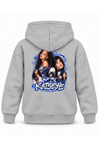 SVART WEAR Katseye Half Tone Shadow Character Printed Children's Hooded Sweat...