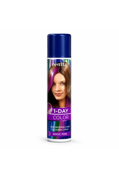 VENİTA Spray pentru păr Colorant Temporar 1DAY Magic Pink, 50 ml