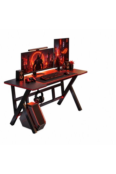 Rebiko Birou robust, negru, de 120 cm – mult spațiu pentru jocuri, studiu și ...