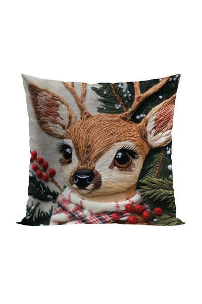 Markizeta Husa decorativa perna 40x40cm, catifea, design broderie ren, multic...