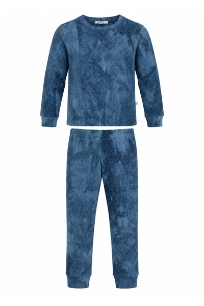Ozmoz By Mukadder Özden Yumuşacık Mavi Eskitme Kışlık Erkek Çocuk Pijama Takımı