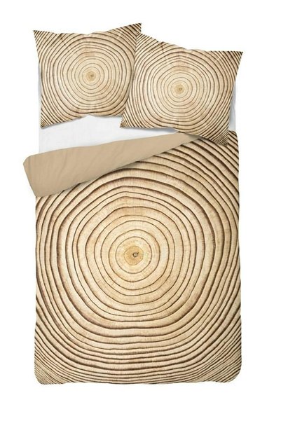 Detexpol Set lenjerie satinat, 3 bucati, Bumbac, 160x200cm, 2 huse perne, Bej
