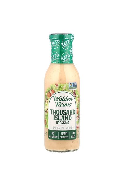Walden Farms Thousand Island Dressing 12 oz - Creamy, Tangy, 0g Net Carbs, Ko...