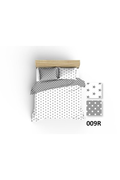 Karo Set de lenjerie de pat 90x120 R009 gri alb stele buline 126N 45N