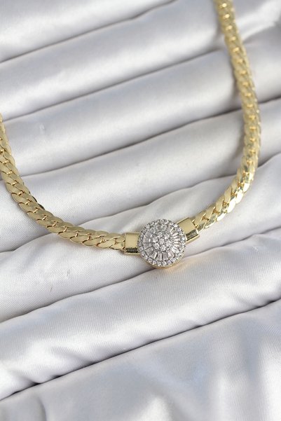 Angel Of Life قلادة نسائية من سلسلة Ezme Chain موديل Zircon Stone VIP باللون ...