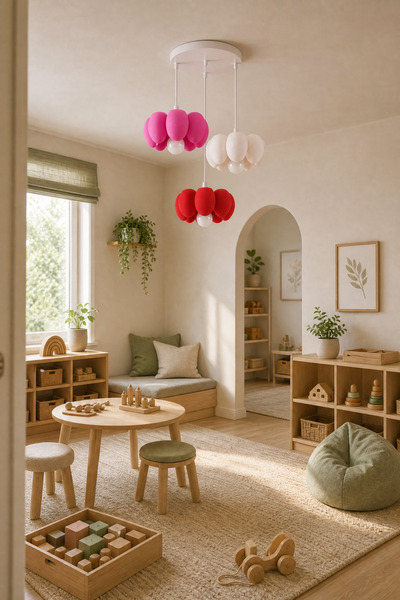 Findify Store Bloom Trio 3'lü Çiçek Sarkıt Avize Çocuk Odası 3D Baskı PLA E27...