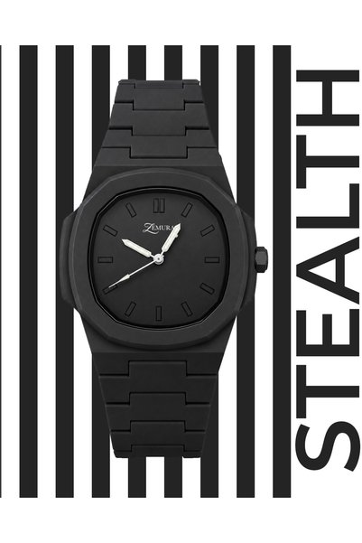 Genel Markalar Zemura Stealth - Erzek Kol Saati (Mat Siyah Çelik Kasa & Minim...