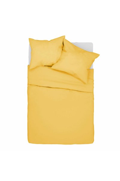 Karo Lenjerie de pat din bumbac 180x200 mustar, culoare unicolora Simply