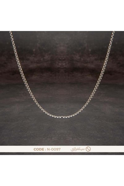 silveraty سلسلة بوكس تشين فضة عيار 925 مطلية روديوم