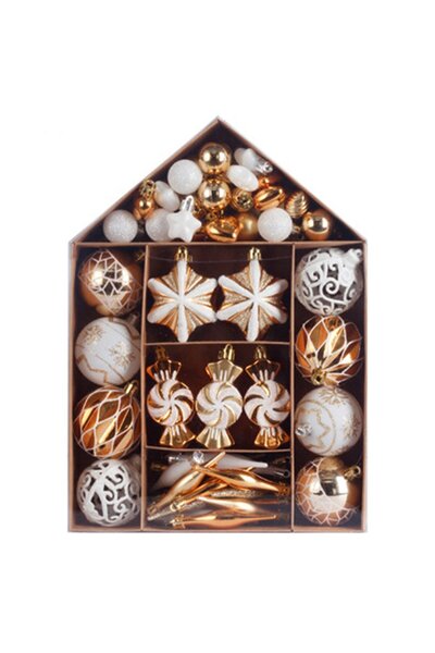 Noonedibs Set de 73 de ornamente de Crăciun cu globuri, decor de Crăciun pent...