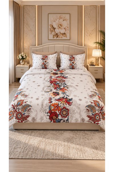 AYBERK HOME TEXTİLE Song Beauty 5D Double Bedding Set with 6 Pieces of Fitted...
