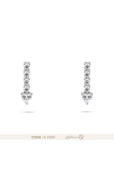 silveraty حلق متدلي زركون فضة عيار 925 مطلي روديوم