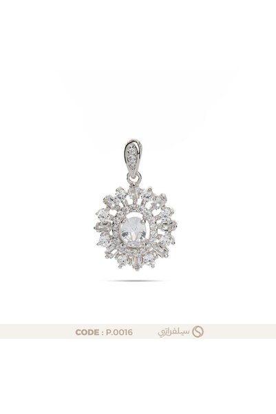 silveraty تعليقة هالة مرصعة بالزركون فضة عيار 925 مطلية روديوم