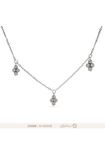 silveraty Zircon Flower Pendant 925 Sterling Silver Rhodium Plated