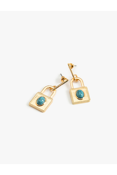 Koton Lock Earrings with Stones