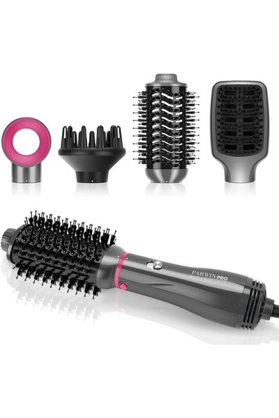 PARWIN PRO BEAUTY مجموعة فرشاة مجفف الشعر 4 في 1، فرشاة نفخ الشعر الأيونية مع...