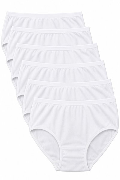 REN Women's 6-Piece White Cotton Lycra Camisole Bato Panties High Waist, 94% ...