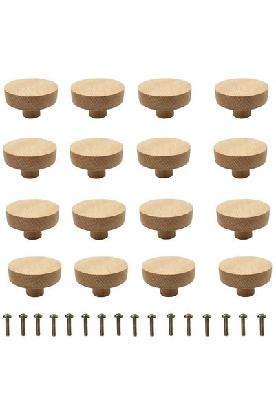 Noonedibs Set 20 manere mobilier lemn rotund , pentru sertar usa bucatarie