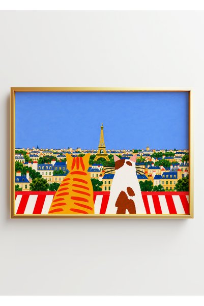 ARTHOUSECOLLECTIVE Colecția Travel / Cat / Love - Paris - Orizontal - Poster ...