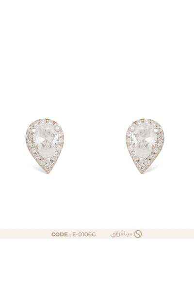 silveraty 925 Sterling Silver Zircon Tear Drop Earring Rhodium and Gold Plate...