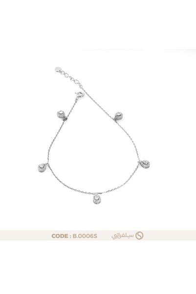 silveraty سوار الدمعة فضة عيار 925 مرصع بالزركون، مطلي روديوم