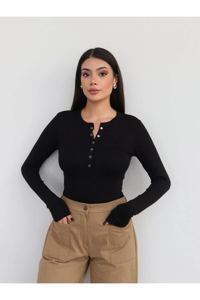 ESRAHELVACI Çıtçıtlı Modal Bluz