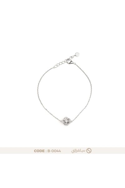 silveraty سوار زهرة فضة عيار 925 مرصع بالزركون، مطلي بالروديوم