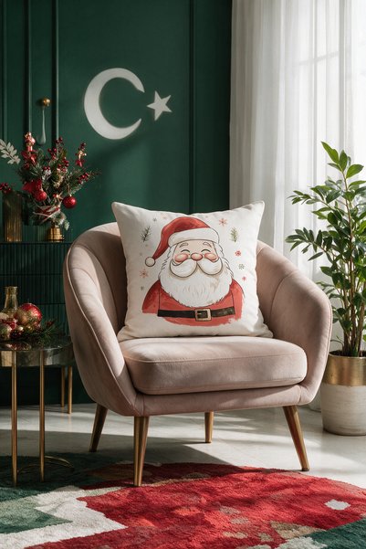LadiesHome New Year Themed Throw Pillow Cover 43X43 cm Digital Printed Decora...