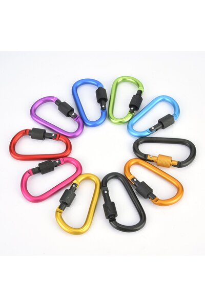 Noonedibs 10 buc carabină rapidă din aliaj de aluminiu pentru exterior, cu în...