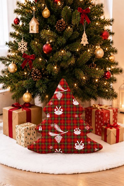 DEKOMOD Decorative Digital Printed Christmas Pine Tree Shaped Throw Pillow 40...