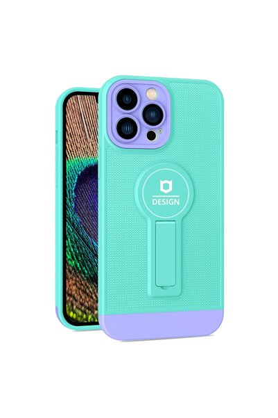 OEM Husă Armor Design cu stand pentru iPhone 12, Albastru/Mov, Suport Auto Ma...