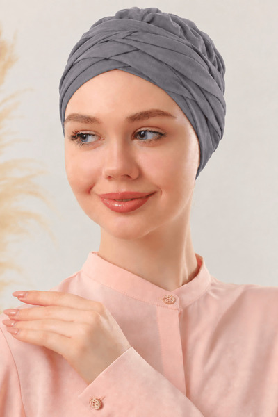 Hepsi Moda قبعة ثلاثية الأبعاد - رمادية