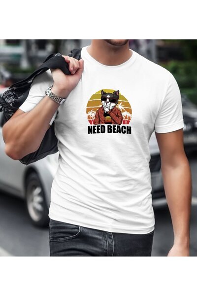 Bk Gift White T-Shirt with Cat Design-2