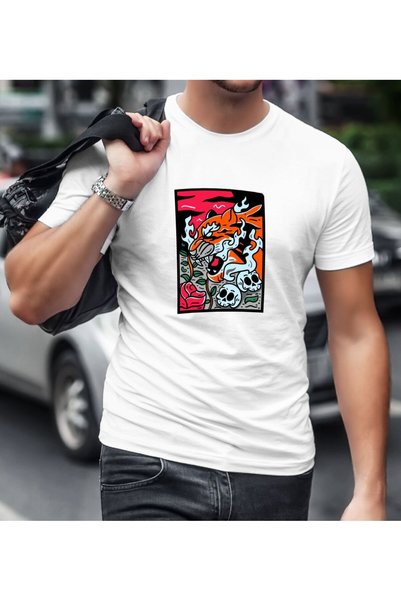 Bk Gift Tiger Design White T-Shirt-3