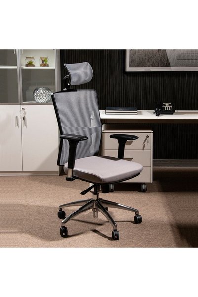 Midas Furniture كرسي مكتب OLVIDO ذو ظهر عالٍ - رمادي