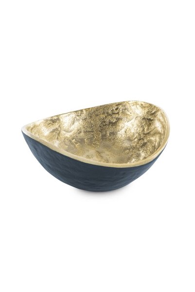 Eurofirany Vas decorativ, 14x14x6cm, metal, bleumarin/auriu
